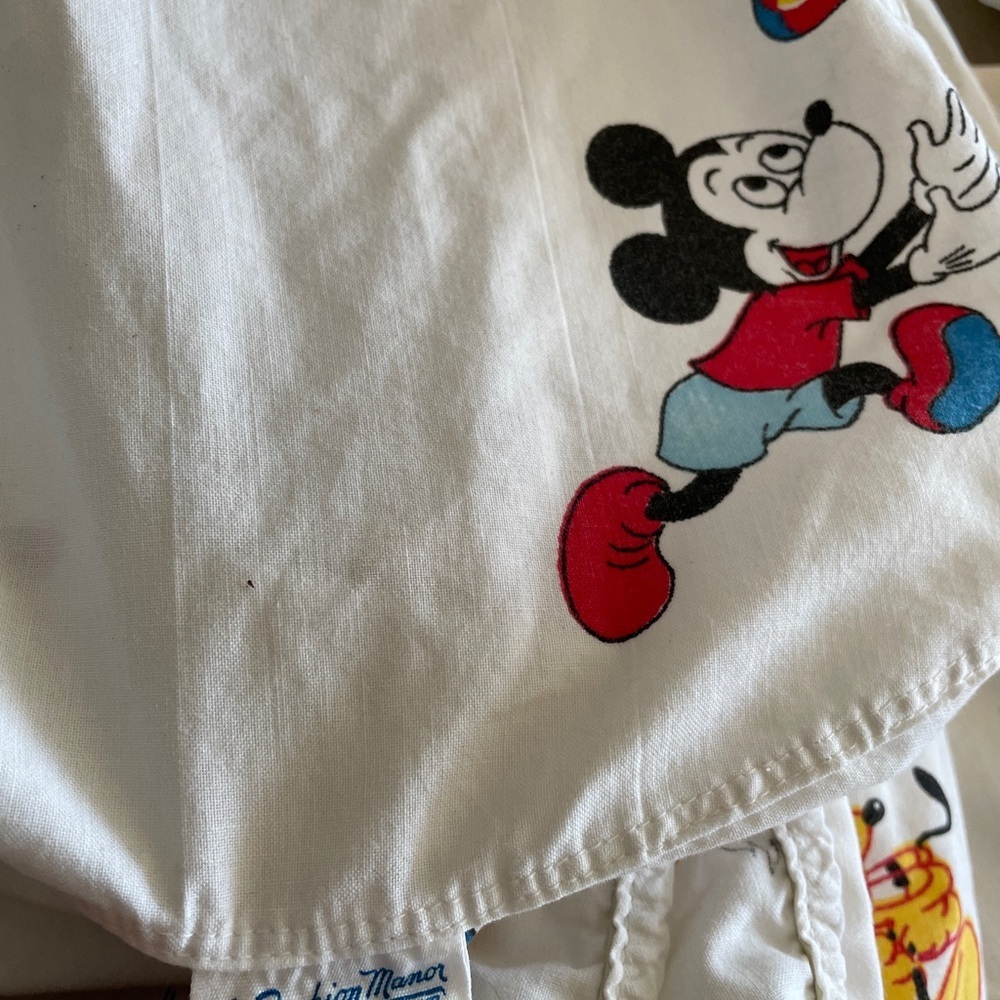 Vintage Disney Character Print Fabric twin fitted sheet - Picture 3 of 8